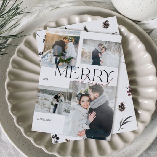 Merry en getrouwde Passen getrouwd 4 Foto Feestdagenkaart