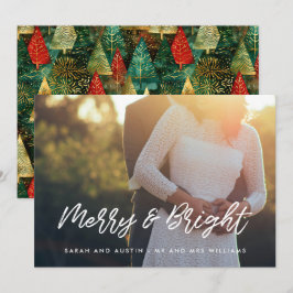 Merry en helder moderne typografie foto feestdagenkaart