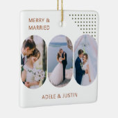 Merry en Married Rounded Lozenge foto's elke kleur Keramisch Ornament (Rechts)