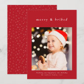Merry en omgekocht grappige feestfoto-kaart feestdagenkaart (Voorkant / Achterkant)