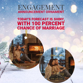 Merry & Engaged 2 Foto Verloving Aankondiging Keramisch Ornament