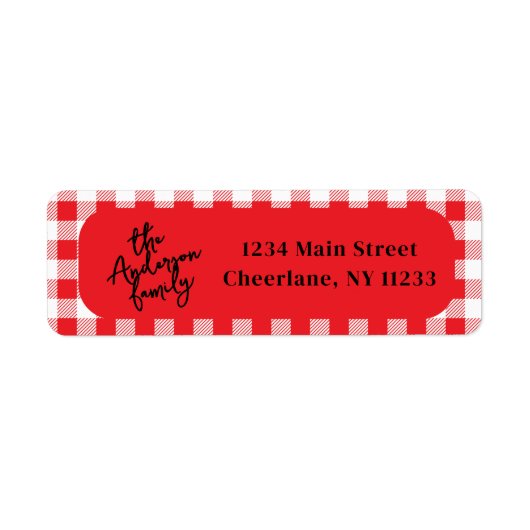 Merry Era Bright Grappig Een foto Rode Kerst Etiket (Voorkant)