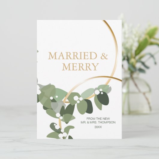 Merry Eucalyptus WreatPas getrouwd FotoKerstmis (Staand voorkant)