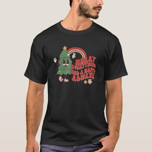 Merry Everything and Happy Always  Christmas Pajam T-shirt (Voorkant)