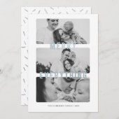 Merry Everything Blue Folie Vakantie Kaart (Voorkant / Achterkant)