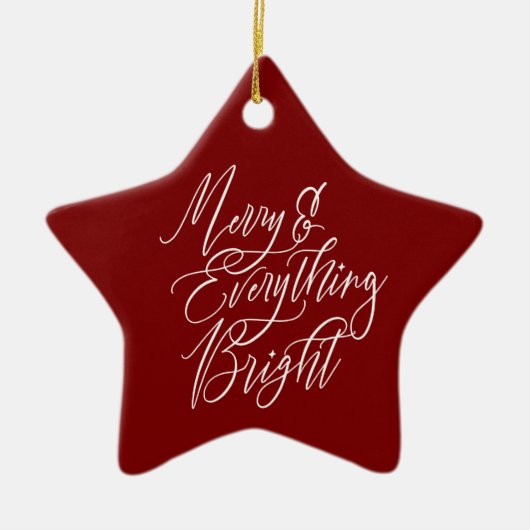 Merry & Everything Bright Red Keramisch Ornament (Voorkant)
