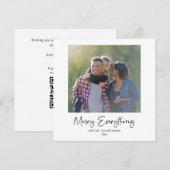 Merry Everything Calligraphy Aangepaste Foto QR Co Feestdagenkaart (Voorkant / Achterkant)