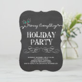 Merry Everything Chalkboard Holiday Party Uitnodig Kaart (Staand voorkant)