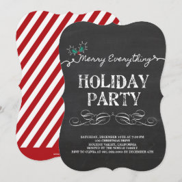 Merry Everything Chalkboard Holiday Party Uitnodig Kaart
