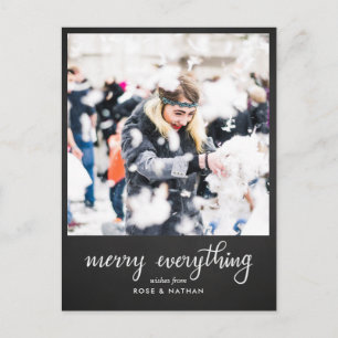 Merry Everything Chalkboard Script Vakantiefoto Feestdagenkaart