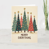 Merry Everything Christmas Trees Card Kaart (Voorkant)