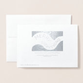 Merry Everything Curved Typography Holiday Silver Folie Kaarten (Met envelop)
