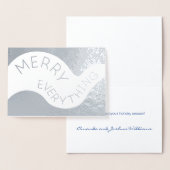 Merry Everything Curved Typography Holiday Silver Folie Kaarten (Display)