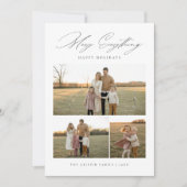 Merry Everything Familie Rustiek 3 Foto Kerstmis Feestdagenkaart (Voorkant)