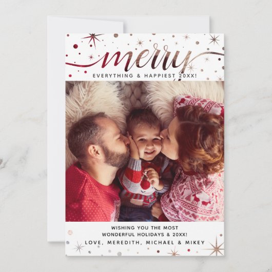 Merry Everything Foto Kleur Matching Tekst Effect Feestdagenkaart (Voorkant)