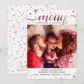Merry Everything Foto Kleur Matching Tekst Effect Feestdagenkaart (Voorkant / Achterkant)