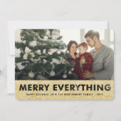 Merry Everything Goud Glitter Uitgesneden Stijlvol Feestdagenkaart (Voorkant)