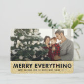 Merry Everything Goud Glitter Uitgesneden Stijlvol Feestdagenkaart (Staand voorkant)