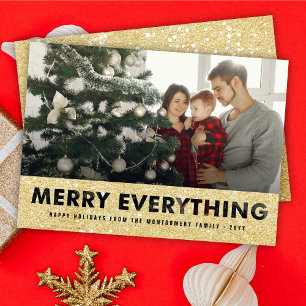 Merry Everything Goud Glitter Uitknip Stijlvolle F Feestdagenkaart