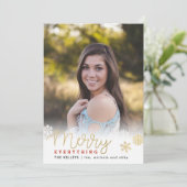 Merry Everything Gouden Verticale Foto Vakantiewen Feestdagenkaart (Staand voorkant)