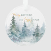Merry Everything Happy Always Winter Trees Acrylic Ornament (achterkant)