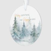Merry Everything Happy Always Winter Trees Acrylic Ornament (voorkant)