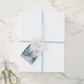 Merry Everything Happy Always Winter Trees Cadeaulabel (Met Touw)