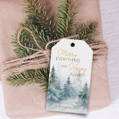 Merry Everything Happy Always Winter Trees Cadeaulabel