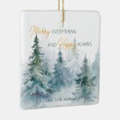 Merry Everything Happy Always Winter Trees Keramisch Ornament (Rechts)