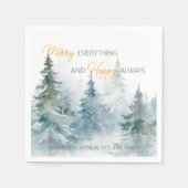 Merry Everything Happy Always Winter Trees Servet (Voorkant)
