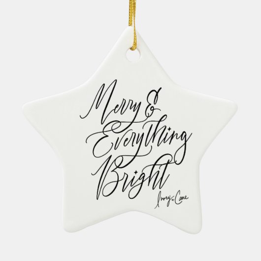 Merry & Everything Heldere Ronde Kerst Ornament (Achterkant)