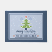 Merry Everything Kerstboom Familienaam Deurmat (Voorkant)