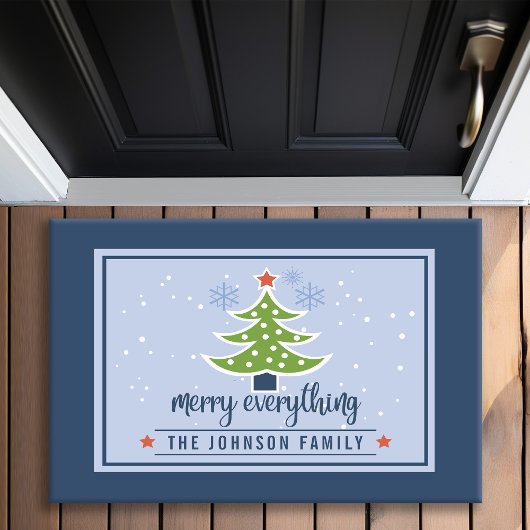 Merry Everything Kerstboom Familienaam Deurmat