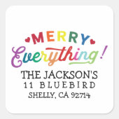 MERRY EVERYTHING-label Vierkante Sticker (Voorkant)
