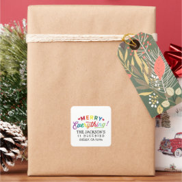 MERRY EVERYTHING-label Vierkante Sticker
