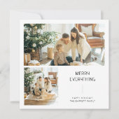 Merry Everything Minimal 2 foto Familie Kerstmis Feestdagenkaart (Voorkant)