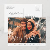 Merry Everything Modern Script Leuke foto Briefkaart (Voorkant / Achterkant)