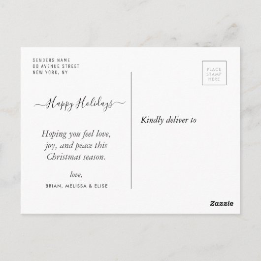 Merry Everything Modern Script Leuke foto Briefkaart (Achterkant)