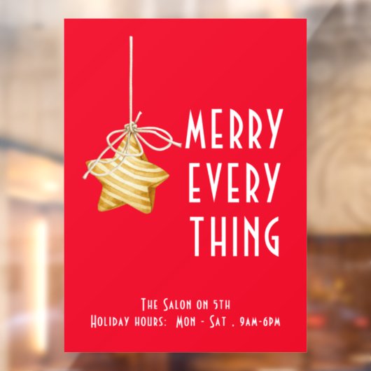 Merry Everything Star Ornament Vakantie Raamsticker (Vel 2)