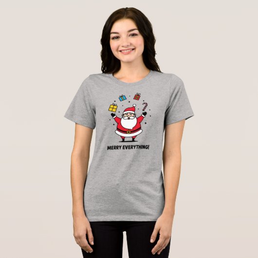Merry Everything Tri-Blend Shirt (Voorkant volledig)
