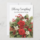 Merry Everything Vakantie Rood Wit Bloemstuk Feestdagenkaart (Voorkant)