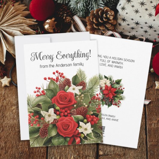 Merry Everything Vakantie Rood Wit Bloemstuk Feestdagenkaart