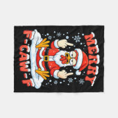 Merry F-caw-f Chicken Christmas Funny Rooster Men Fleece Deken (Voorkant (Horizontaal))