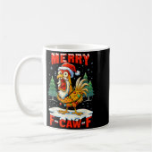 Merry F-caw-f Chicken Christmas Funny Rooster Men  Koffiemok (Links)