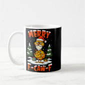 Merry F-caw-f Chicken Christmas Funny Rooster Men  Koffiemok (Links)