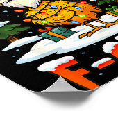 Merry F-caw-f Chicken Christmas Funny Rooster Men Poster (Hoek)