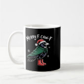 Merry F-caw-f Crow, Black Bird Christmas, Christma Koffiemok (Links)