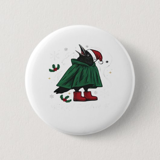 Merry F Caw F Grappige Grafische Stijl Ronde Button 5,7 Cm (Voorkant)