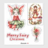 Merry Fairy Christmas Custom-Cut Vinyl Sticker (Vel)