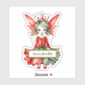 Merry Fairy Christmas Custom-Cut Vinyl Sticker (Vel)